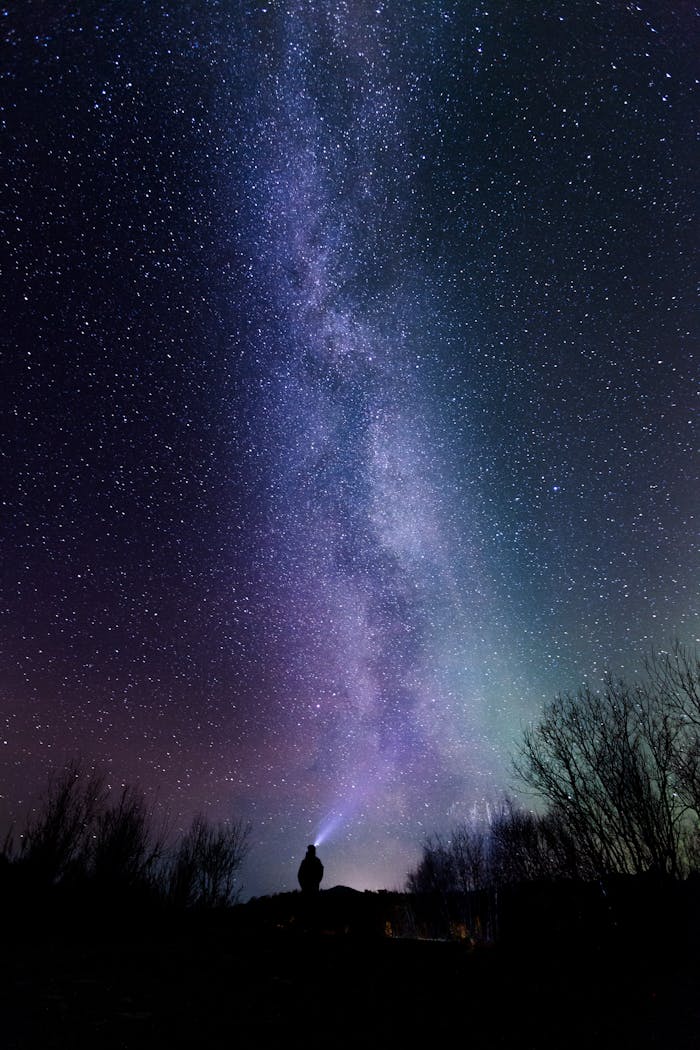 why-choose-us A breathtaking view of the Milky Way above a silhouetted figure exploring the night sky.